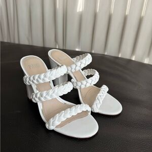PAIGE White Braided Strap Women's Sandals